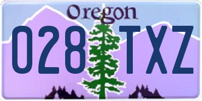 OR license plate 028TXZ