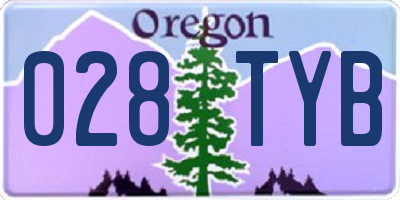 OR license plate 028TYB