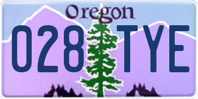 OR license plate 028TYE