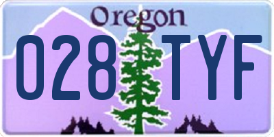 OR license plate 028TYF
