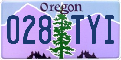 OR license plate 028TYI