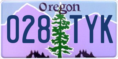 OR license plate 028TYK