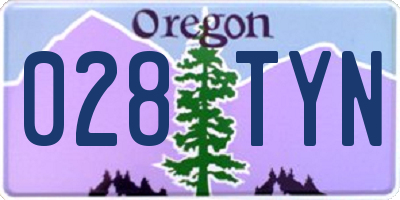 OR license plate 028TYN