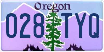 OR license plate 028TYQ