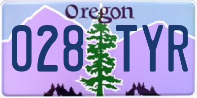 OR license plate 028TYR