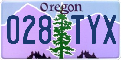 OR license plate 028TYX