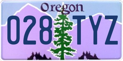 OR license plate 028TYZ