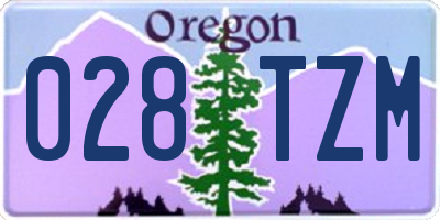 OR license plate 028TZM