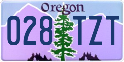 OR license plate 028TZT