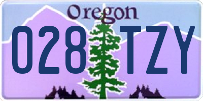 OR license plate 028TZY