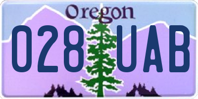 OR license plate 028UAB