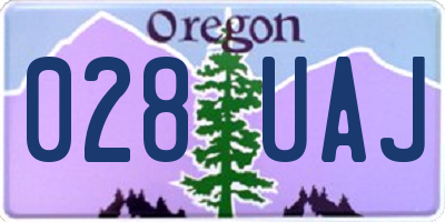 OR license plate 028UAJ
