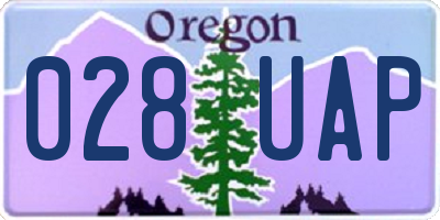 OR license plate 028UAP