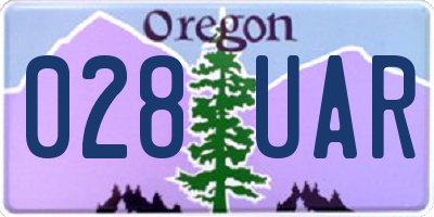OR license plate 028UAR