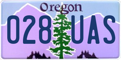 OR license plate 028UAS