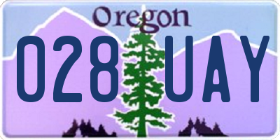 OR license plate 028UAY