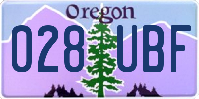 OR license plate 028UBF