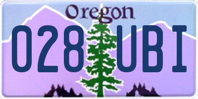 OR license plate 028UBI