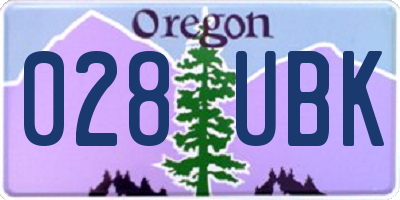 OR license plate 028UBK