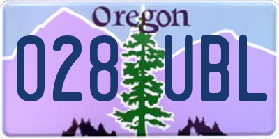 OR license plate 028UBL