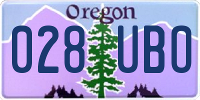 OR license plate 028UBO