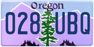 OR license plate 028UBQ