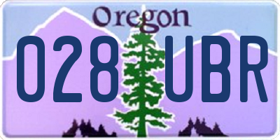 OR license plate 028UBR
