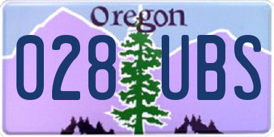 OR license plate 028UBS