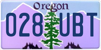OR license plate 028UBT
