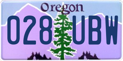 OR license plate 028UBW