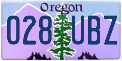 OR license plate 028UBZ