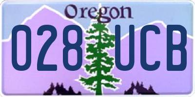 OR license plate 028UCB