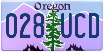OR license plate 028UCD