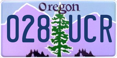 OR license plate 028UCR