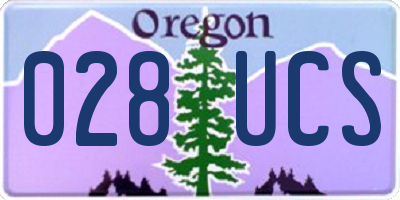 OR license plate 028UCS