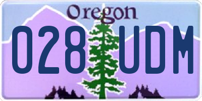 OR license plate 028UDM