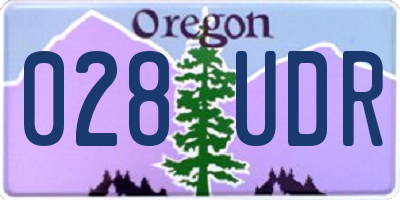 OR license plate 028UDR