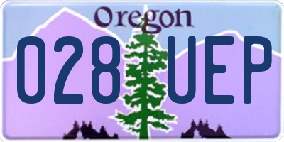 OR license plate 028UEP