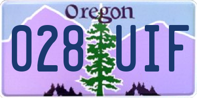 OR license plate 028UIF