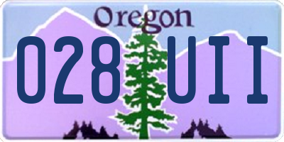 OR license plate 028UII