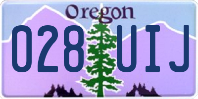 OR license plate 028UIJ
