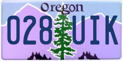 OR license plate 028UIK