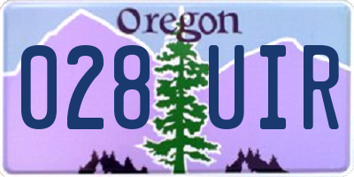 OR license plate 028UIR