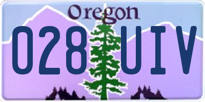 OR license plate 028UIV