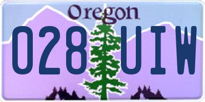 OR license plate 028UIW
