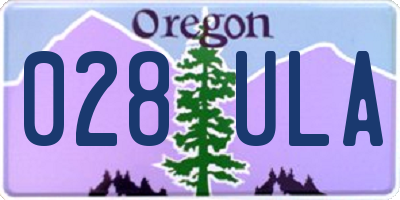 OR license plate 028ULA