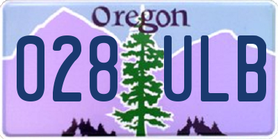 OR license plate 028ULB