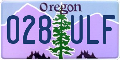 OR license plate 028ULF