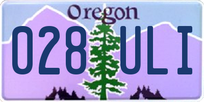 OR license plate 028ULI
