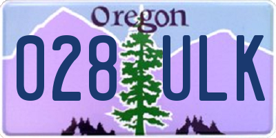 OR license plate 028ULK